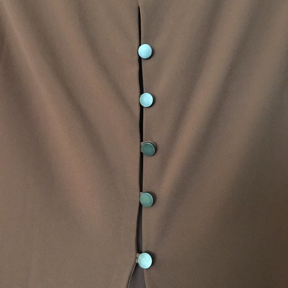 NWOT Flowy Boho Chestnut Brown High Low Dress - Picture 5 of 16